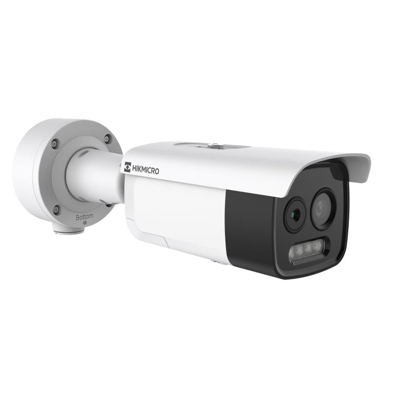 Hikvision dual-lens Guanlan thermal, 7mm thermal lens, 8mm optical lens, Guanlan AI analytics, 60m hybrid-light, 12VDCPOE