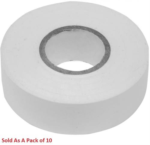 Ellies Pvc 10 Metre Insulation Tape Pack Of 10 White