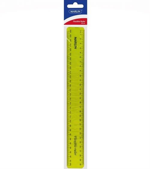 Marlin Flexible 30cm Ruler Yellow