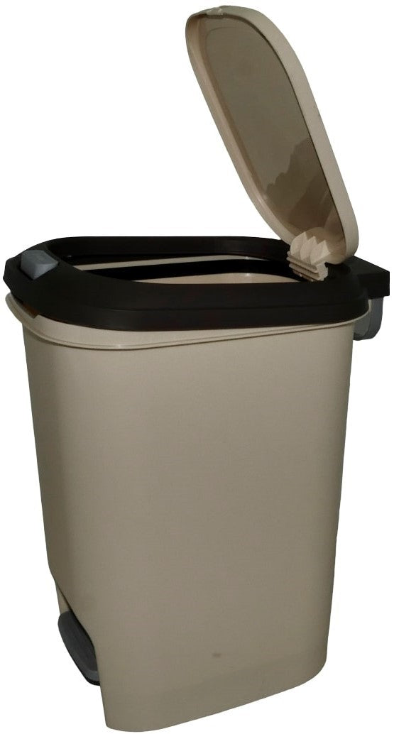 Casey 10 Litre Step On Pedal Waste Bin Beige And Brown