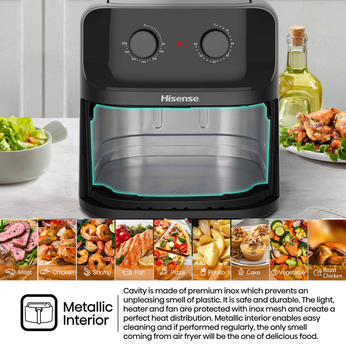 Hisense 8 Liter Manual Air Fryer
