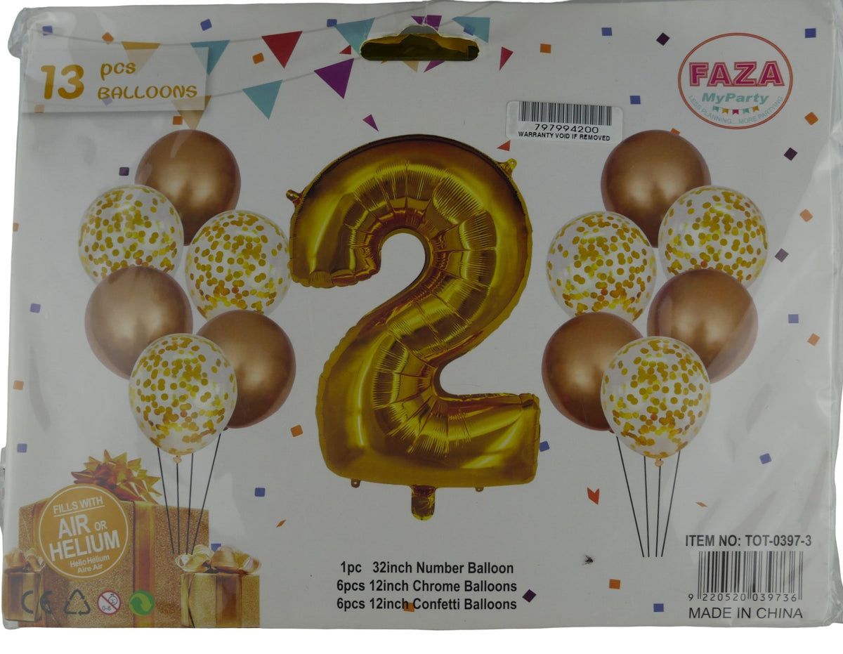 Casey 13pc Gold and White Balloon Set Nr 2