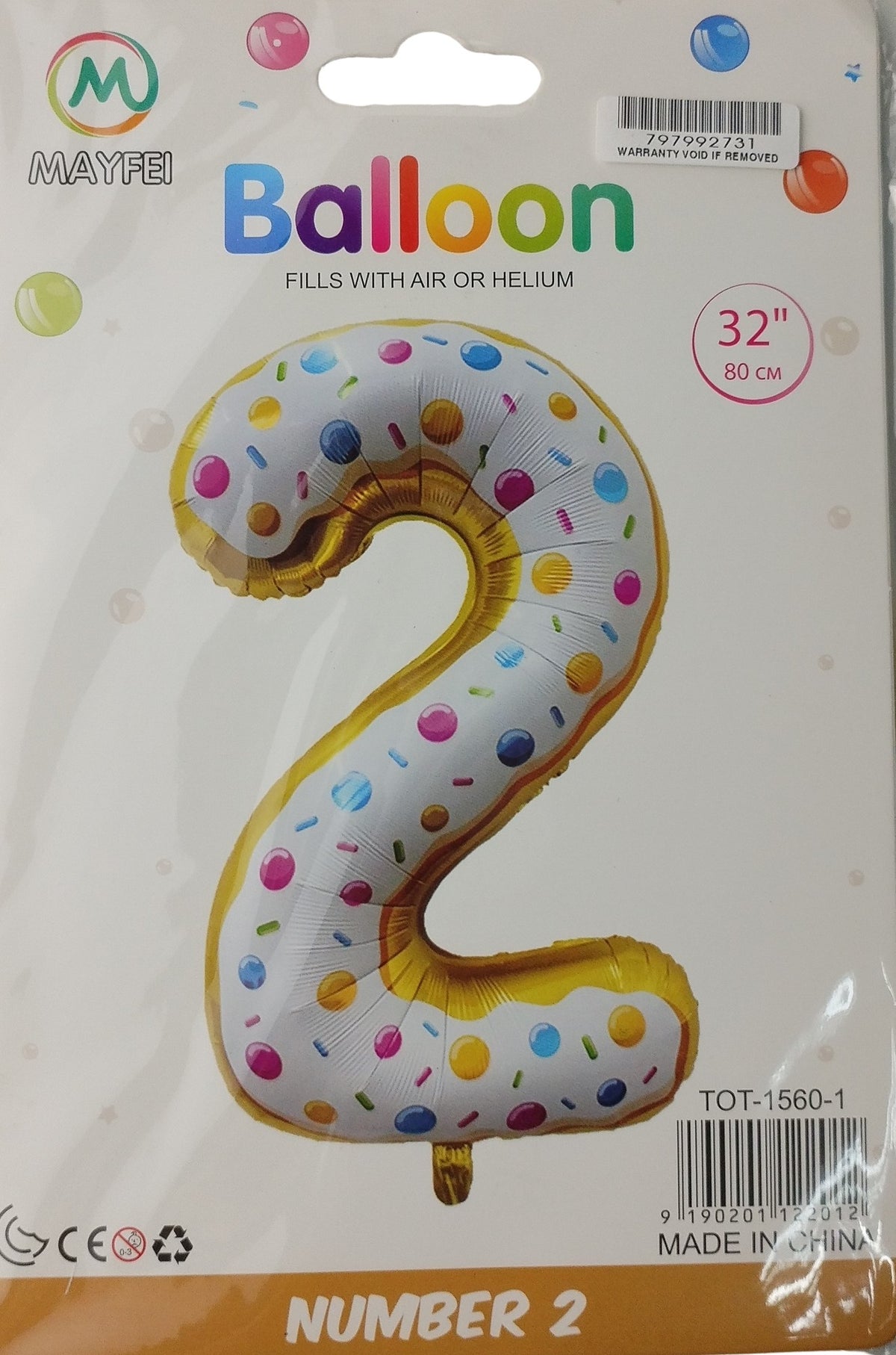 Casey 102cm Donut Balloon Number 2
