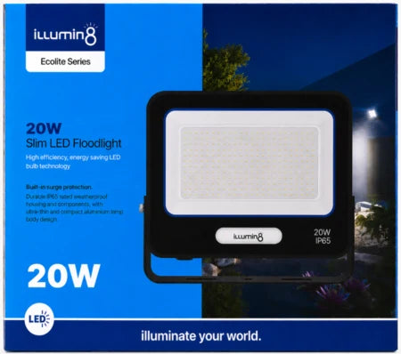 Illumin8 - 20W LED Floodlight / 6kv Surge / IP65 / 30 000hrs