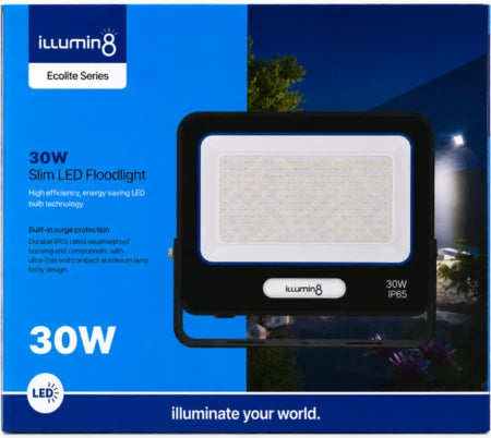 Illumin8 - 30W LED Floodlight / 6kv Surge / IP65 / 30 000hrs