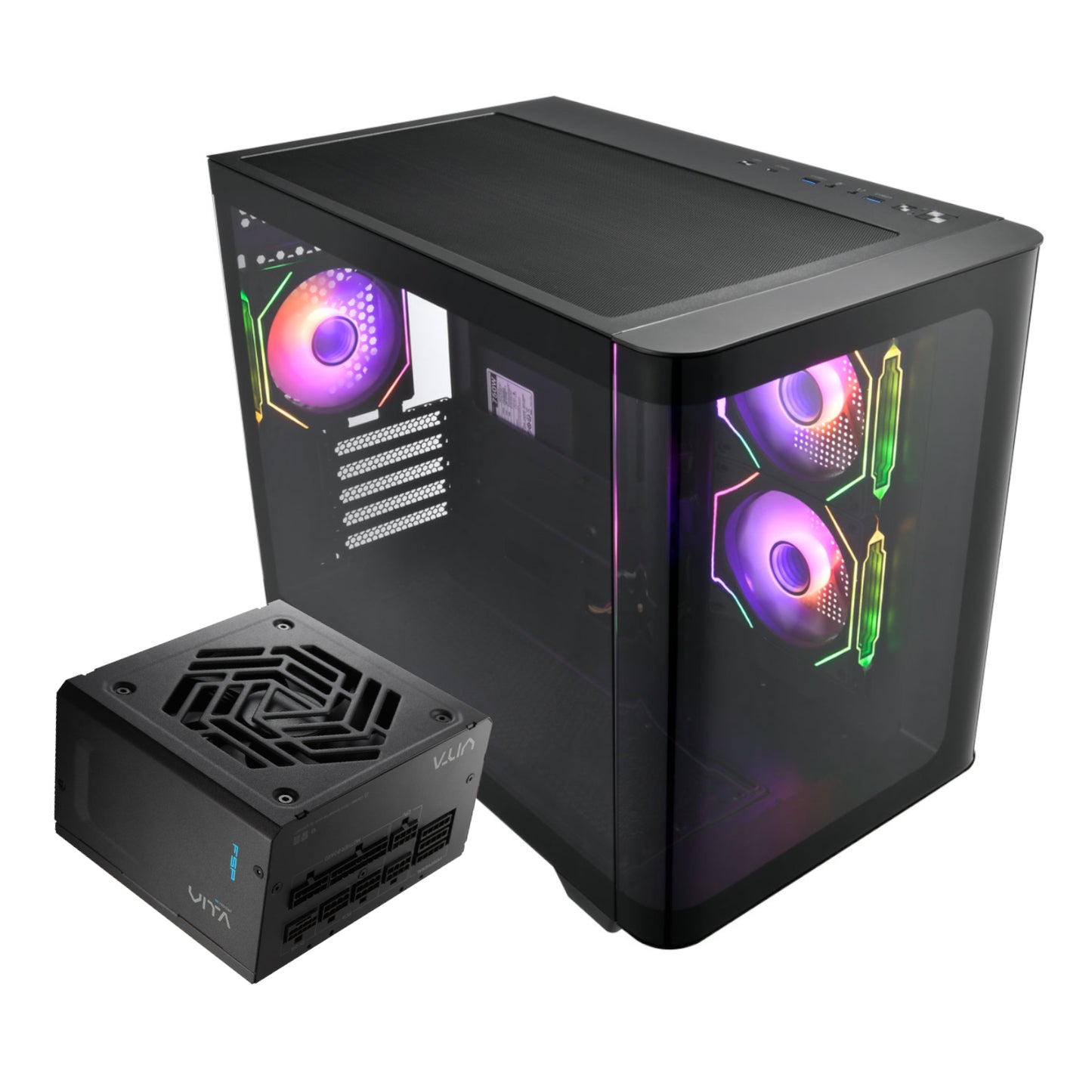 FSP S380 M-ATX ARGB Gaming Chassis and VITA GM 750W Power Supply Bundle - Guards On Duty Shop & Security Guards