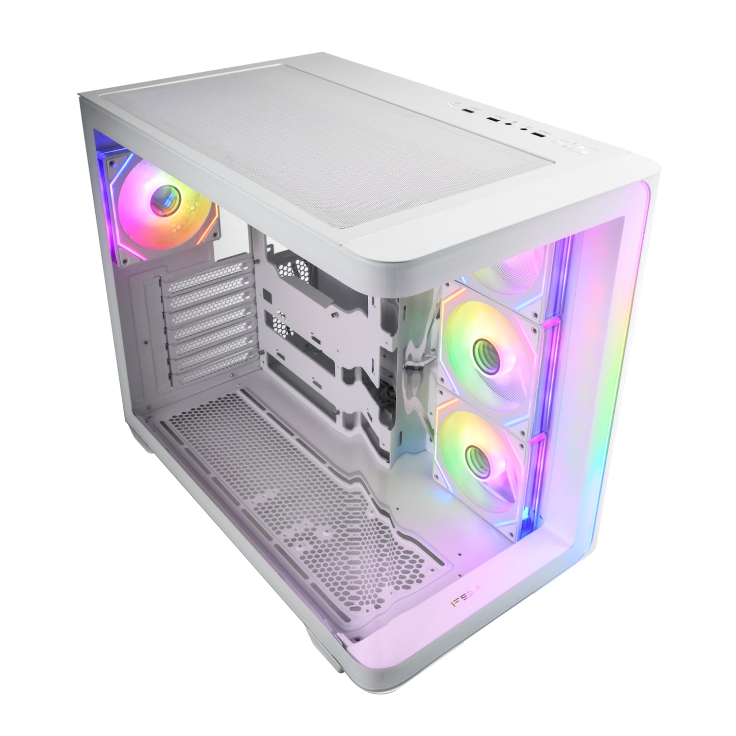 FSP M580 ARGB ATX Mid Tower Gaming Chassis - White - Guards On Duty Shop & Security Guards