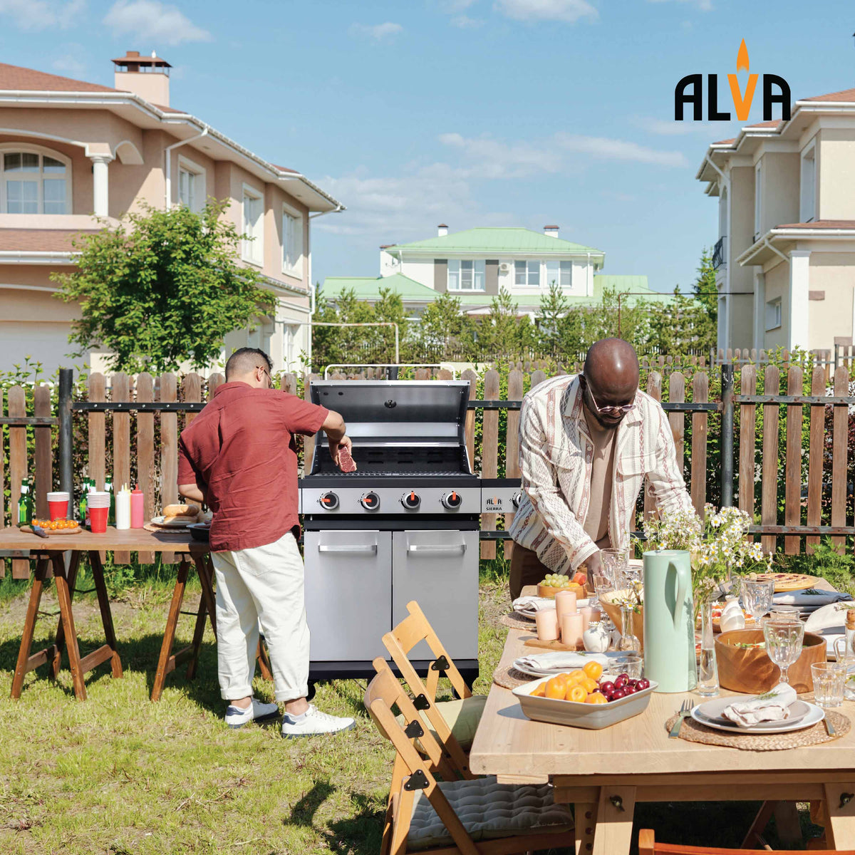 Alva Sierra 4-Burner BBQ With Side Burner – Stainless Steel / Black + FREE TOOL SET