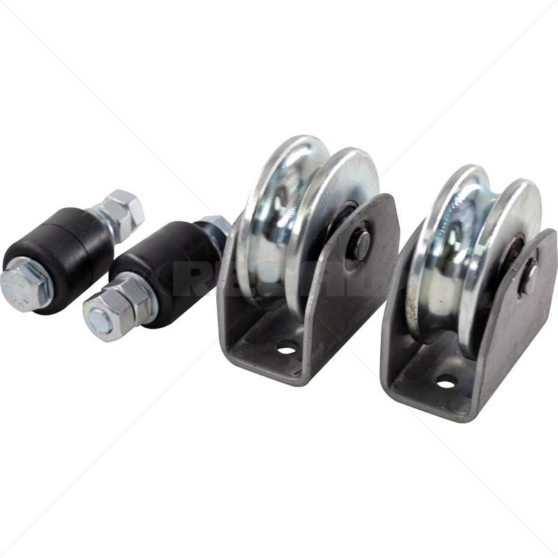 Gate Wheel Kit - 80mm U - Profile Electro Plated