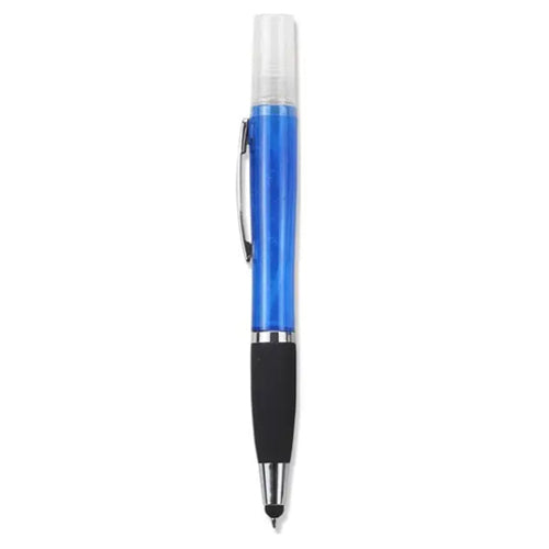 Geeko 3-In-1 Sanitizer Spray Stylus And Blue Ink Pen Blue