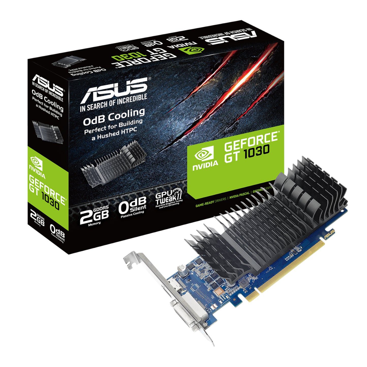 ASUS GeForce GT1030 2GB GDDR5 Low Profile Silent Graphics Card - Guards On Duty Shop & Security Guards