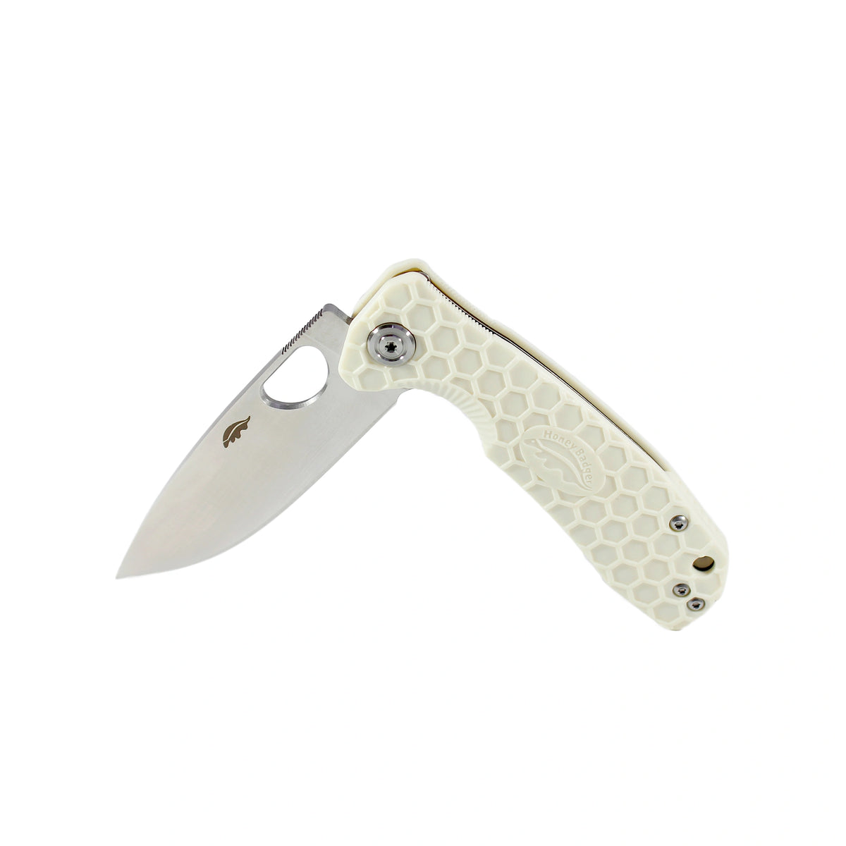 Honey Badger Flipper D2 - Medium (No Choil) - White