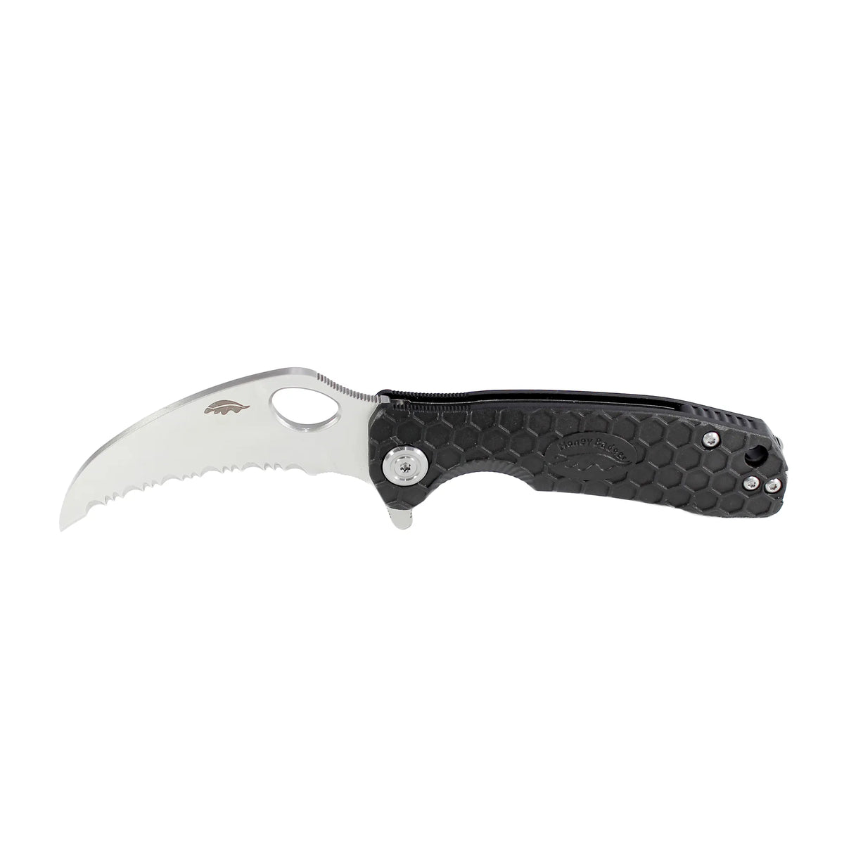 Honey Badger Claw Serrated 8Cr13MoV - Medium - Black