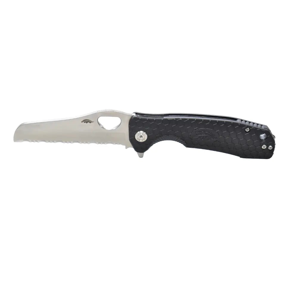 Honey Badger Rescue Serrated 8Cr13MoV - Large - Black