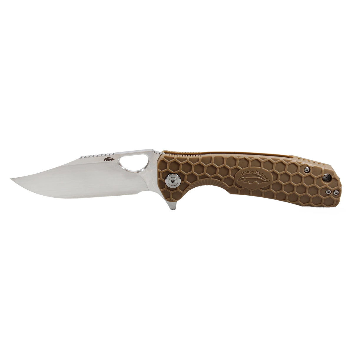 Honey Badger Clip Point 14C28N - Large - Tan