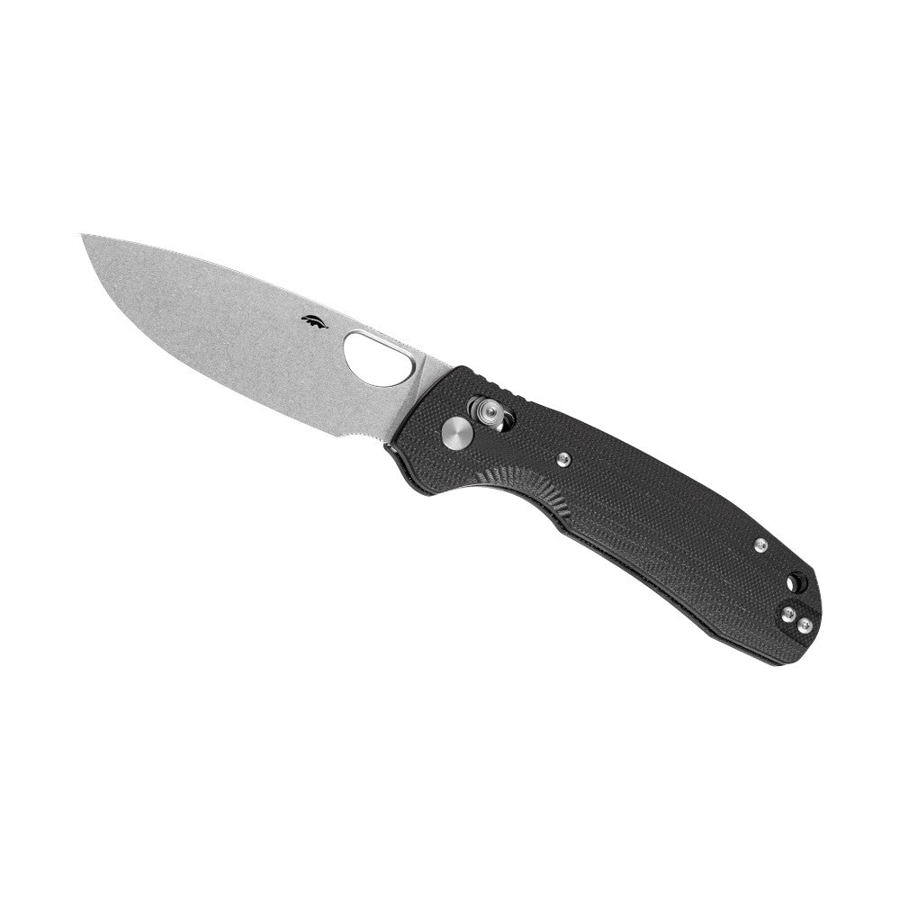 Honey Badger Limited Edition Stone Washed Cross-Bolt Drop-Point 8Cr13MoV G10 Black - Med/Large