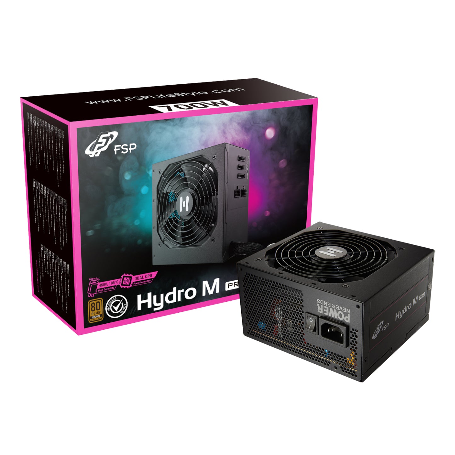 FSP Hydro M Pro 700W 80PLUS Bronze Gen5 Semi-modular Power Supply - Guards On Duty Shop & Security Guards
