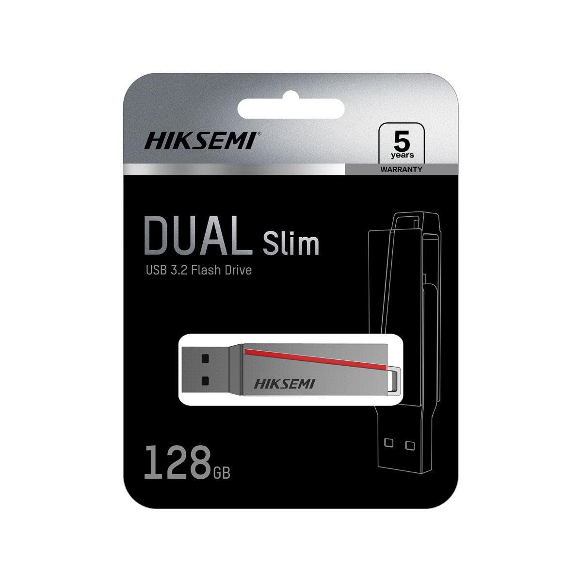 Hiksemi Dual Slim 128GB USB-C Flash Drive - Guards On Duty Shop & Security Guards