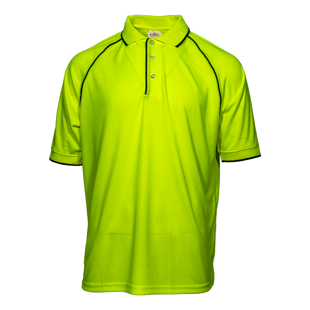 Pinnacle Lime HiViz Golf Shirt 120g Micromesh (S – 3XL) (Pack of 2)