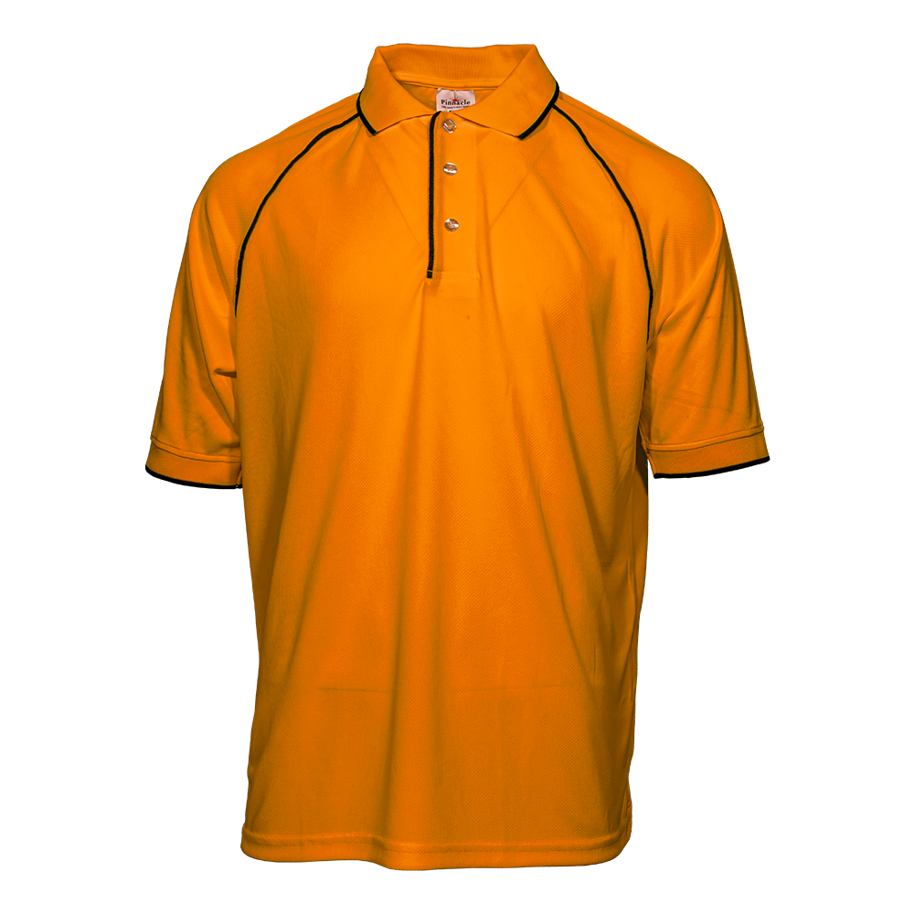 Pinnacle Orange HiViz Golf Shirt 120g Micromesh (S – 3XL) (Pack of 2)