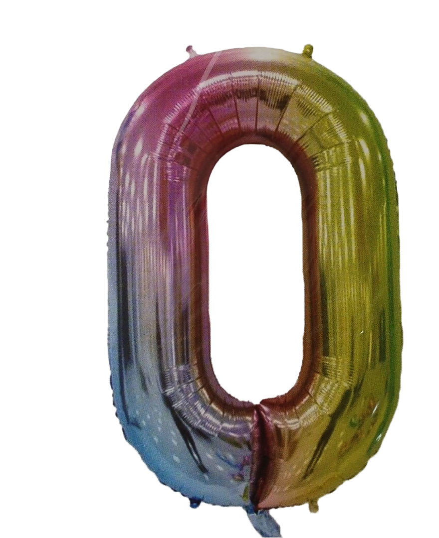 Casey 102Cm Rainbow Balloon Number 0