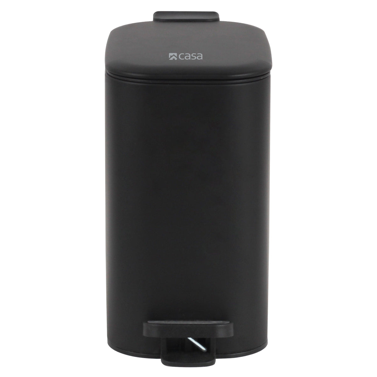 CASA 6L Steel Pedal Bin - Slimline Rectangle - Portofino - Black