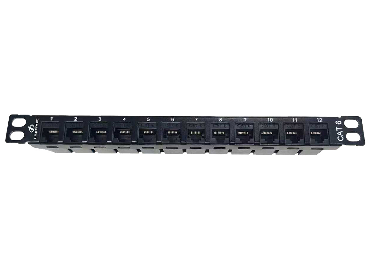 Linkbasic 12 Port Cat6 10-inch Patch Panel for Mini Rack - Guards On Duty Shop & Security Guards