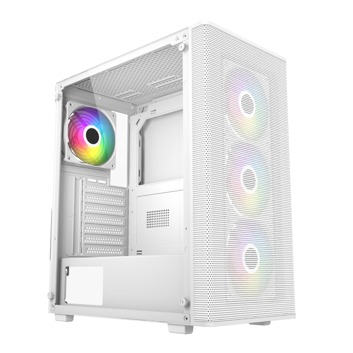 FSP M220 ATX Mid Tower Gaming Chassis - White - Guards On Duty Shop & Security Guards