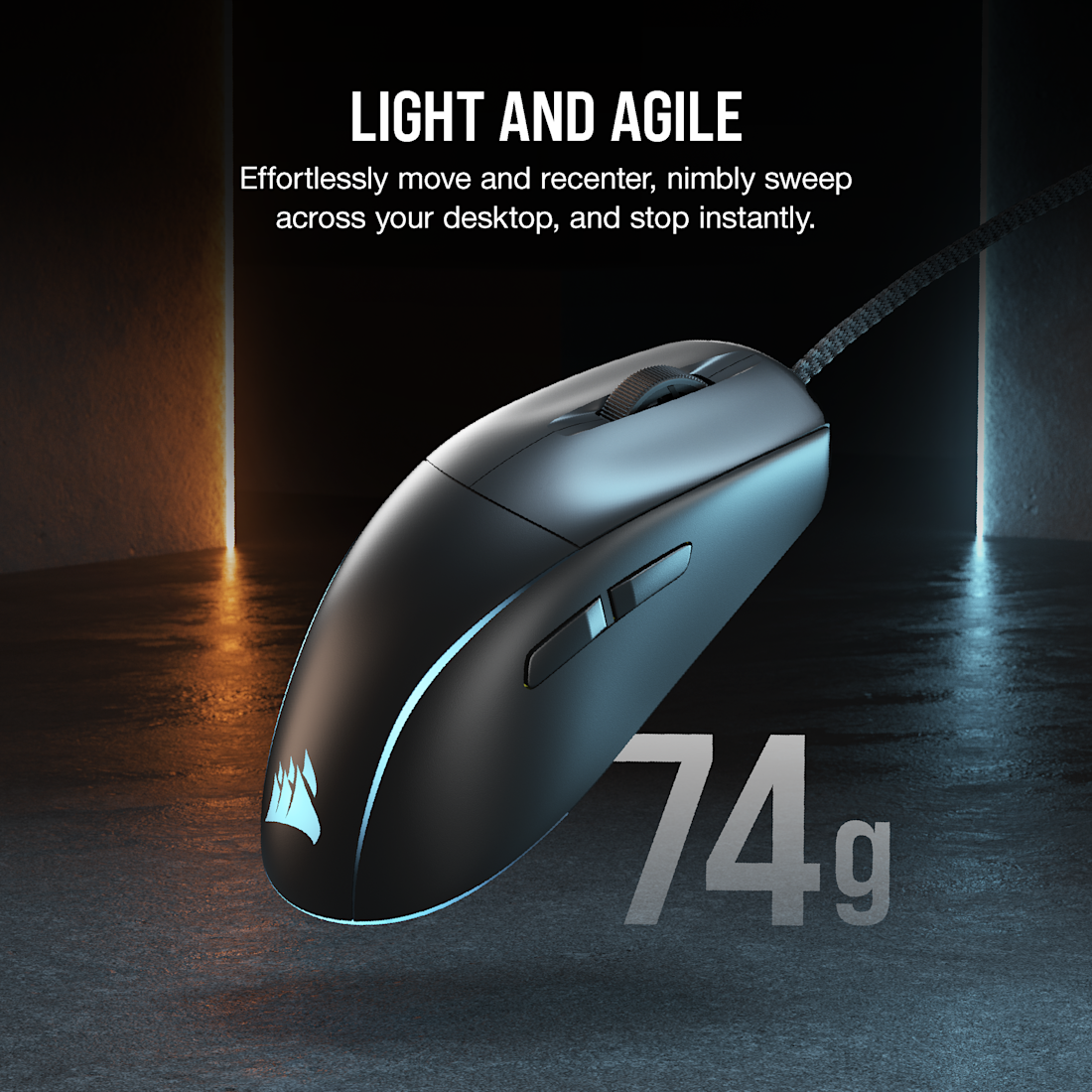 Corsair M75 Lightweight RGB Gaming Mouse; Black; 26000 DPI.