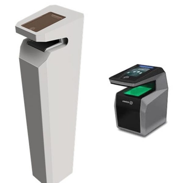 Idemia Black powdercoated pedestal with base for the MorphoWave SP and XP (indoor)
