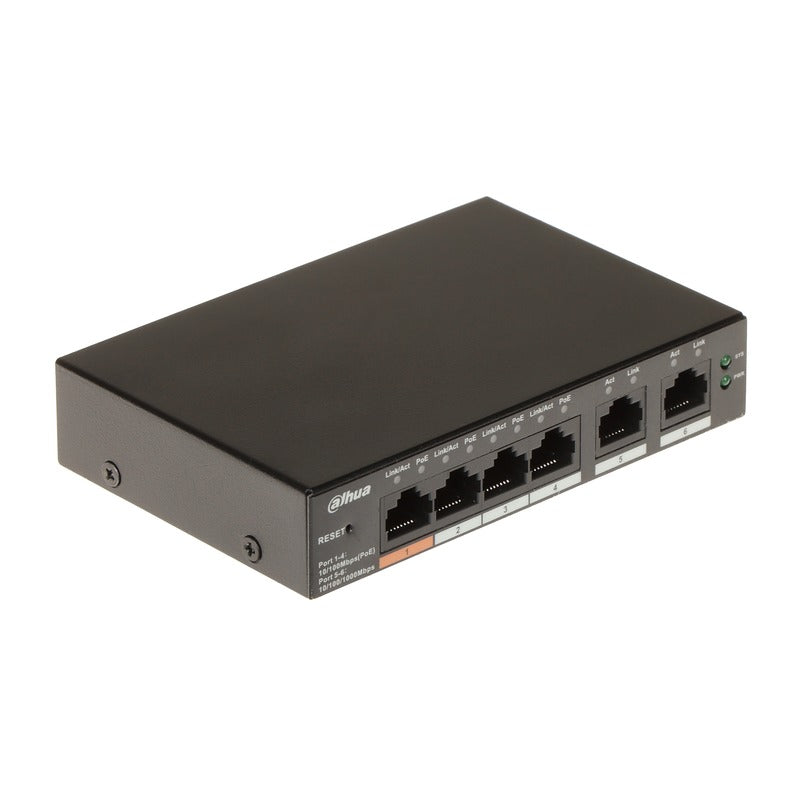 Dahua DH-CS4006-4ET-60 - Dahua Switch Cloud Managed Desktop 4 PoE 10/100 2-Port 10/100 RJ45 60W