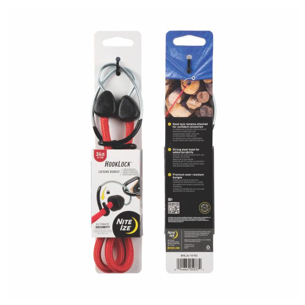 Nite Ize HookLock Locking Bungee 24in - Red