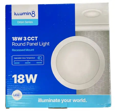 18W Rnd Recessed Pannel 3 Cct