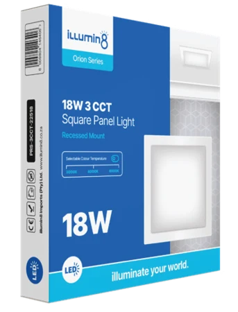 18W Sq Recessed Pannel 3 Cct