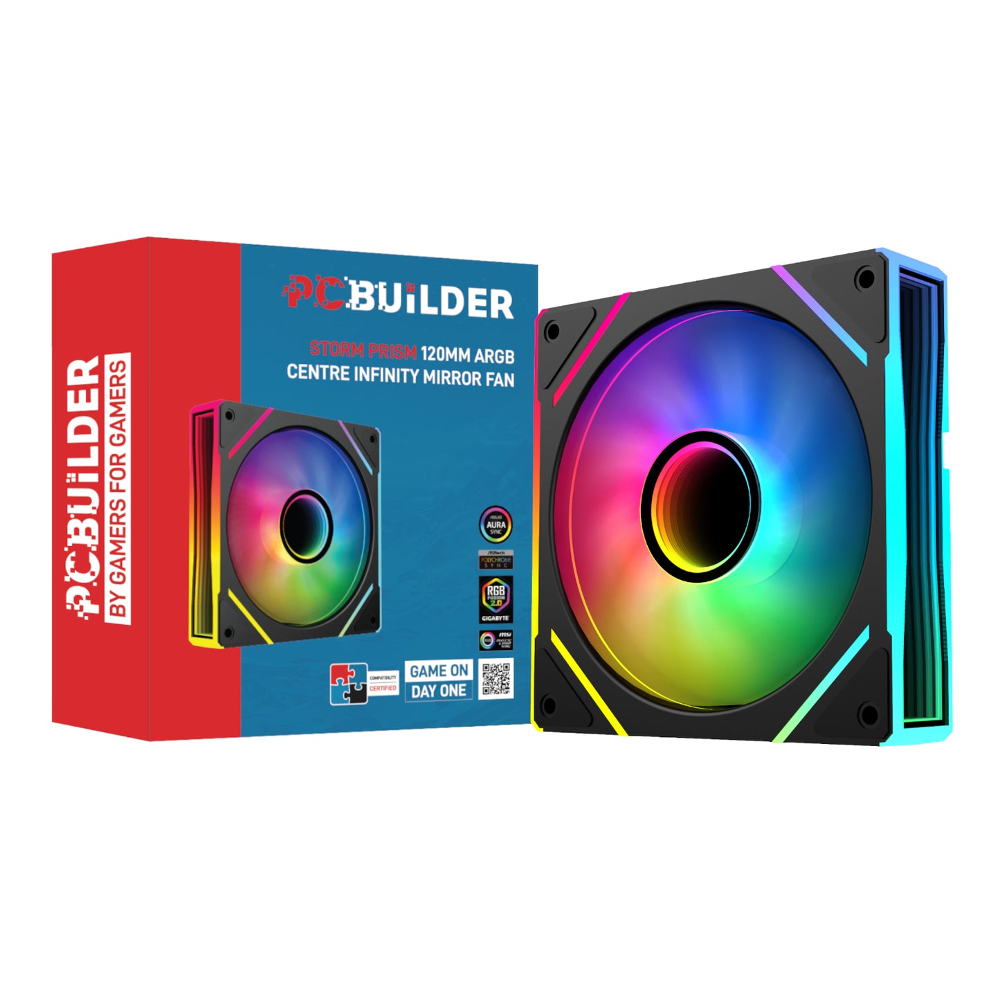 PCBuilder STORM PRISM 120mm ARGB Fan - Black - Guards On Duty Shop & Security Guards