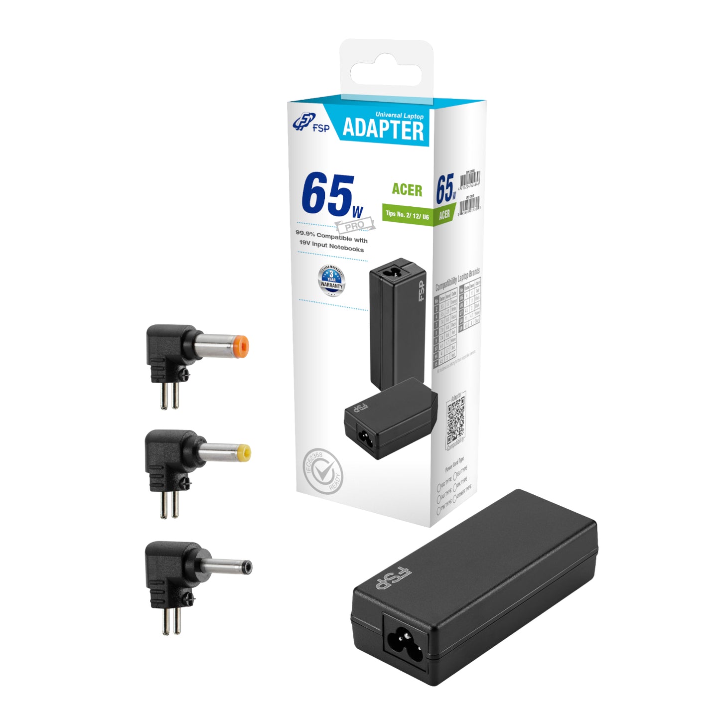FSP PRO 65W Universal Laptop Adapter – Acer - Guards On Duty Shop & Security Guards
