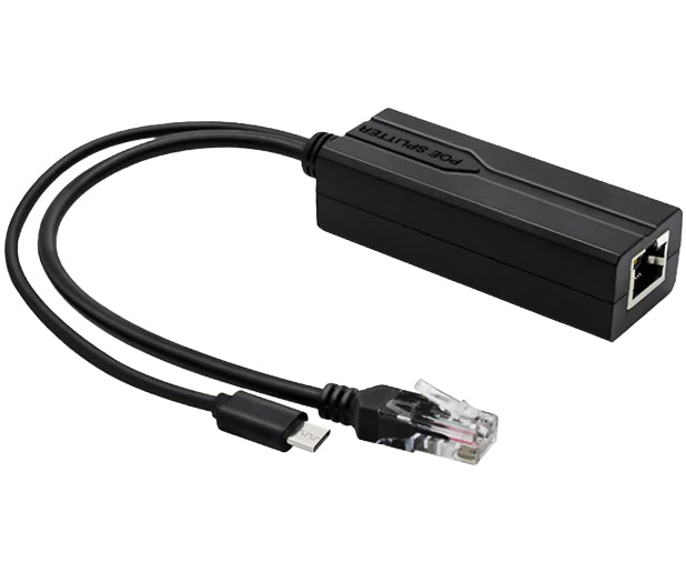 PoE Splitter – 802.3af/at to 5V/2.4A Type-C & Ethernet
