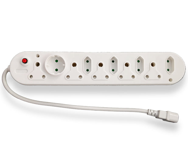 Multi Plug with IEC Cord (5x16A + 5x5A) – White