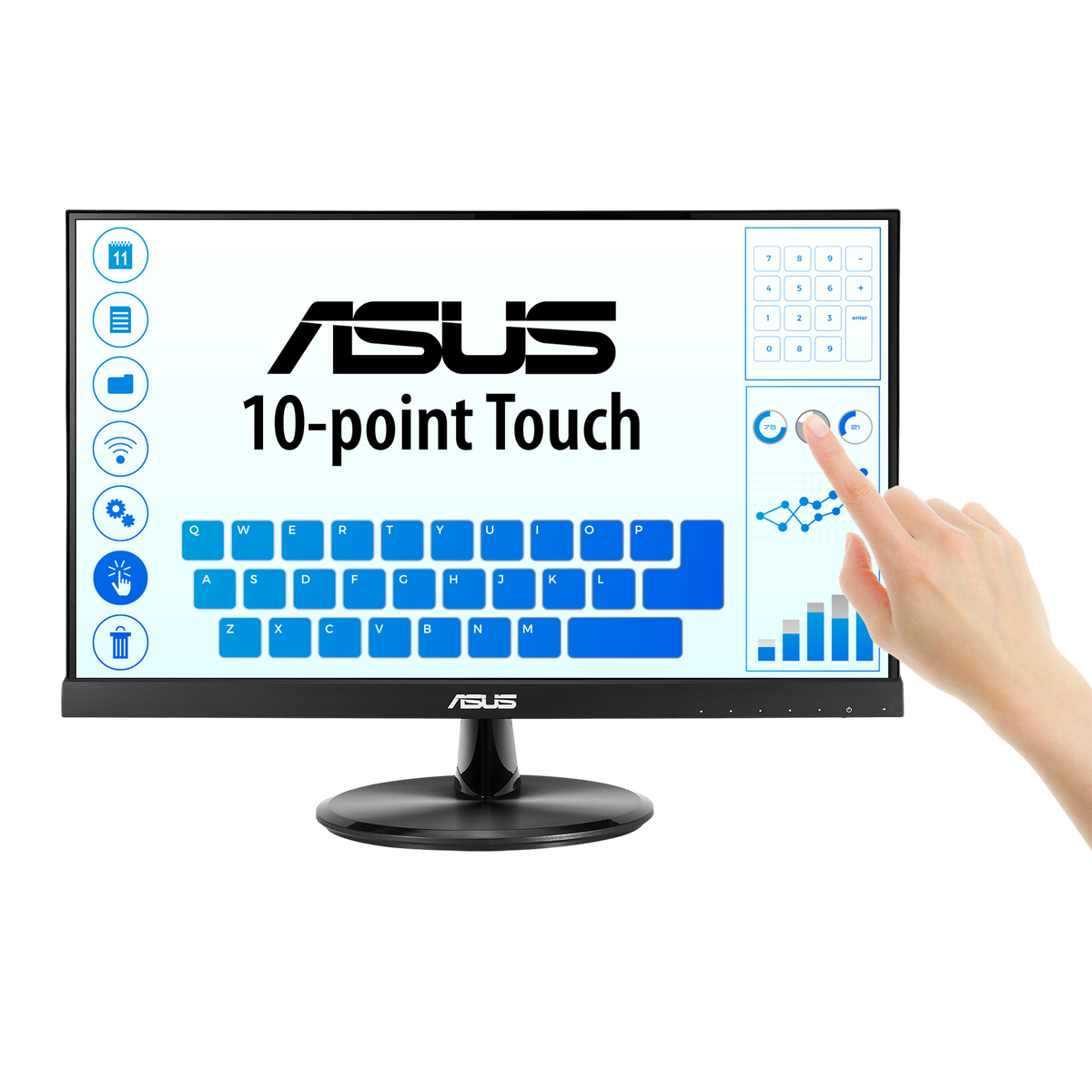 ASUS VT229H|Touch| 21.5 WXGA |TN Panel|60Hz|AR16:9|5ms - GTG|220 NITS|400:1|VA (H90/V60)-|1XVGA|1xHDMI|Vesa WM|