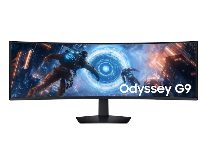 Samsung 49 inches Dual QHD (5120 x 1440) 144Hz 1ms (GtG) VESA DisplayHDR 600 VA Panel 32:9 HDMI 2.1 DisplayPort 1.4 USB-C Upstream and Downstream Ports AMD FreeSync Premium Pro Ergonomic Stand Picture-by-Picture Picture-in-Picture Auto Sourc
