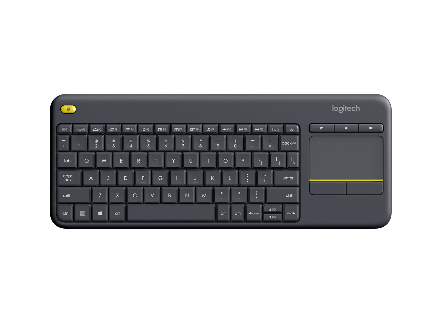 Logitech K400 Plus - Wireless Keyboard - Touchpad - Black - USB