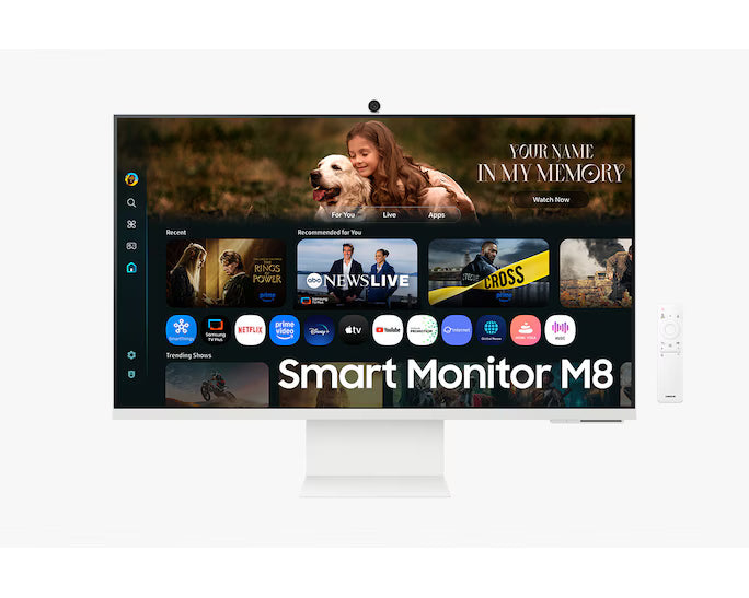 Samsung 32" M80F 3840 x 2160 (4K UHD) VA 60Hz Slim bezels ergonomic stand with tilt pivot and height adjustment Detachable webcam USB-C HDMI 2.0 USB-A Work remotely without a PC