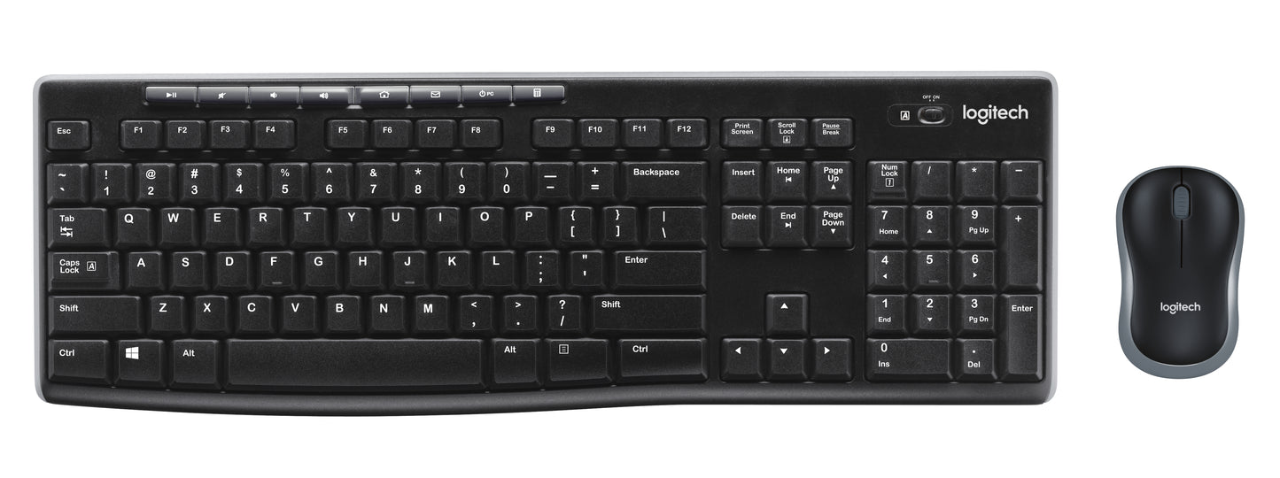 Logitech MK270 - Wireless Keyboard and Mouse combo - Black - USB