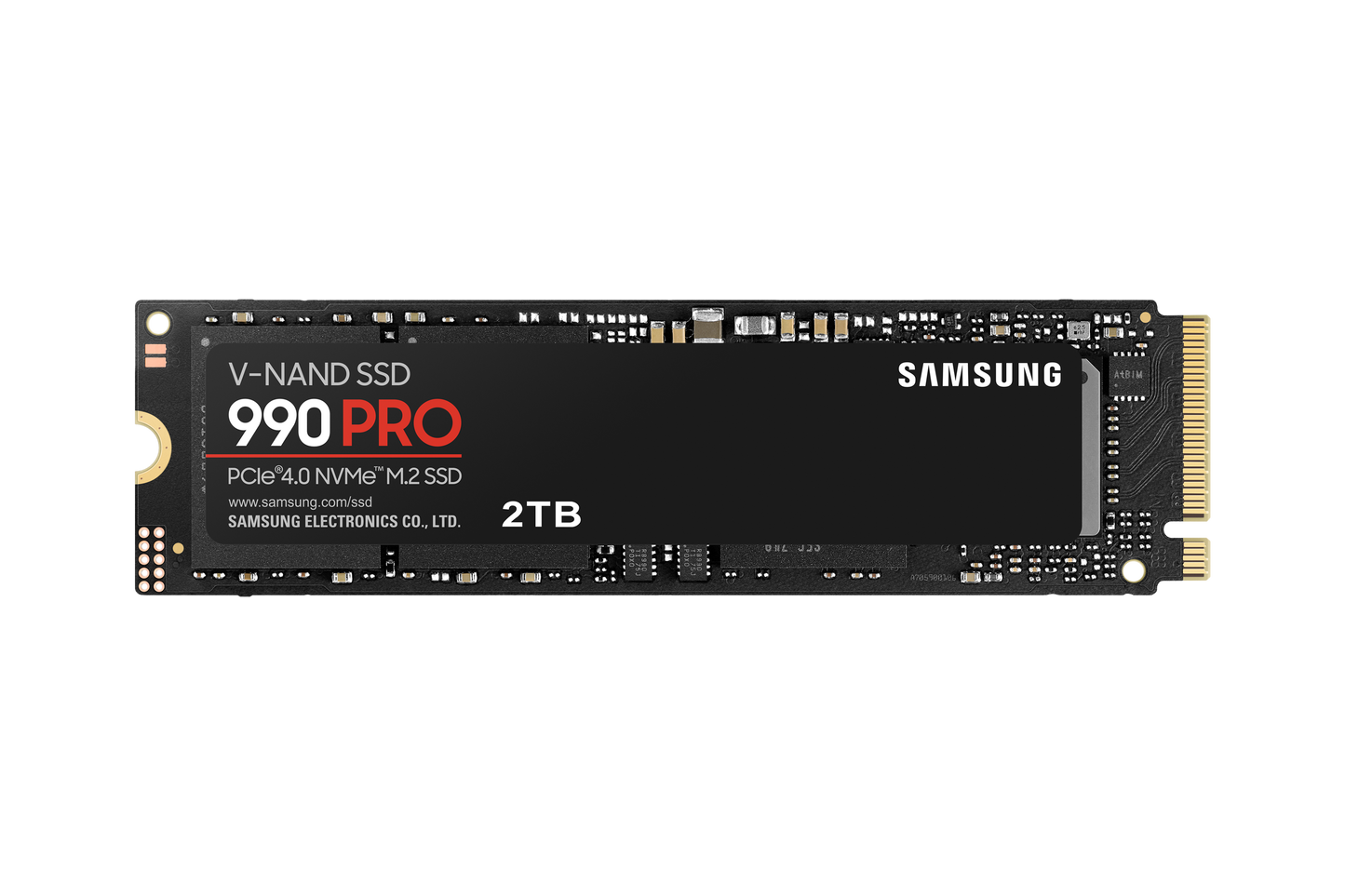 SAMSUNG 990 PRO 2 TB NVME SSD - READ SPEED UP TO 7450 MB/S WRITE SPEED TO UP 6900 MB/S RANDOM READ UP TO 1400000 IOPS RANDOM WRITE UP TO 1550000 IOPS/PCIE 4.0 X4 NVME 2.0/ V-NAND 3BIT MLC/ IN-HOUSE CONTROLLER/ 2GB LOW POWER DDR4 1200TBW