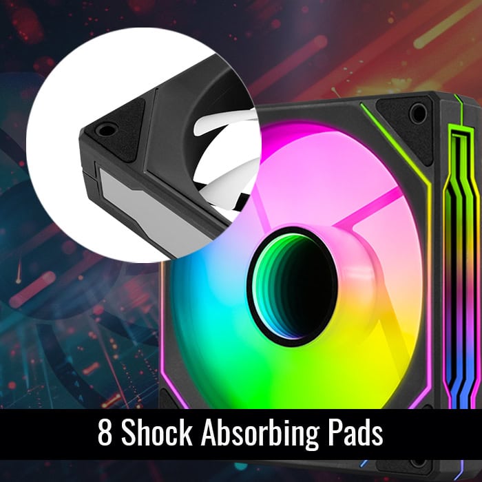 Aerocool Phantom M-3 12 PWM ARGB Fan - Black