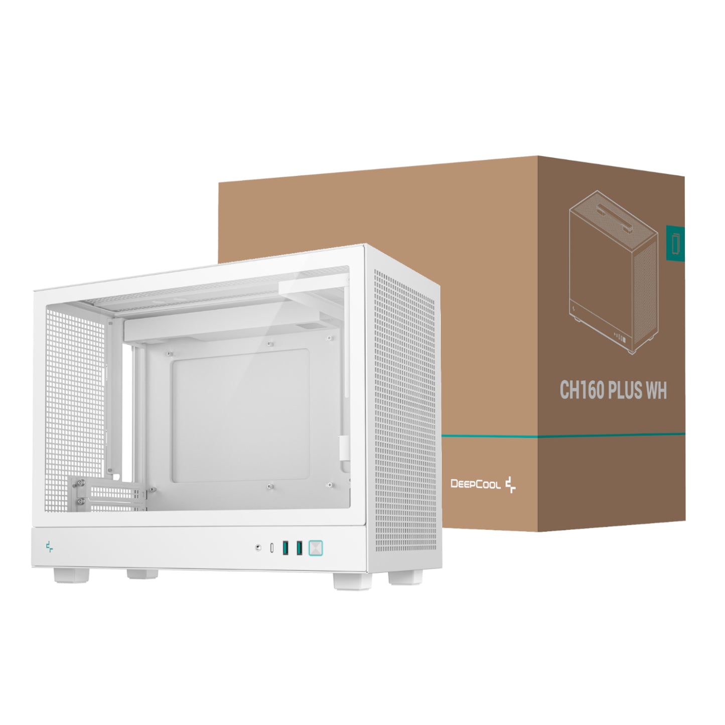DeepCool CH160 PLUS Micro-ATX Chassis - White - Guards On Duty Shop & Security Guards