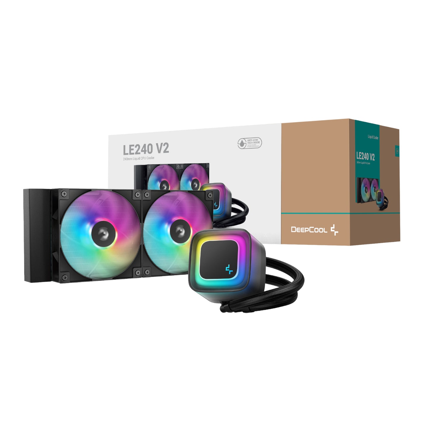 DeepCool LE240 V2 240mm ARGB AIO CPU Liquid Cooler - Black - Guards On Duty Shop & Security Guards