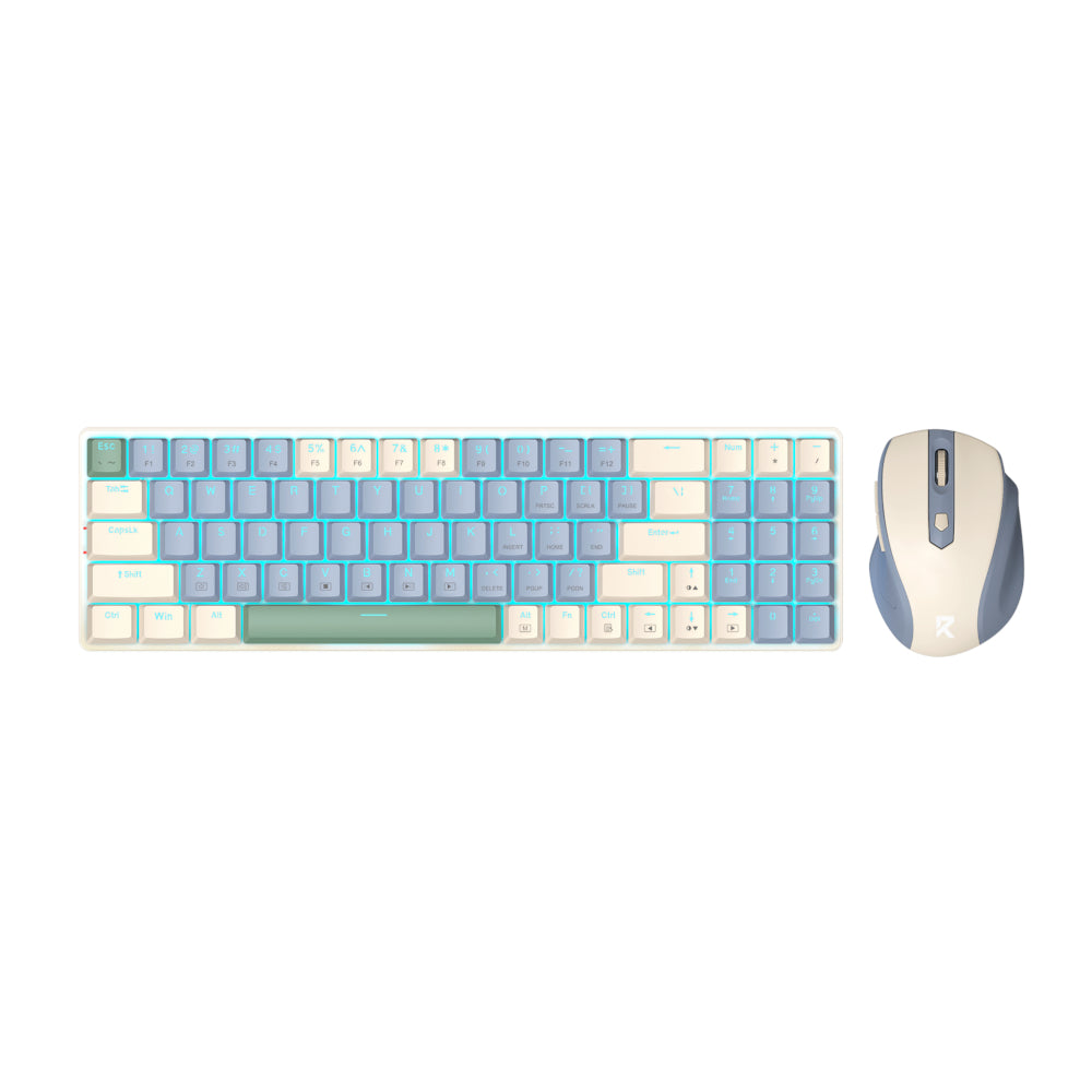 Redragon BS8772 Wireless Keyboard and Mouse Combo - Cream/Blue - Guards On Duty Shop & Security Guards
