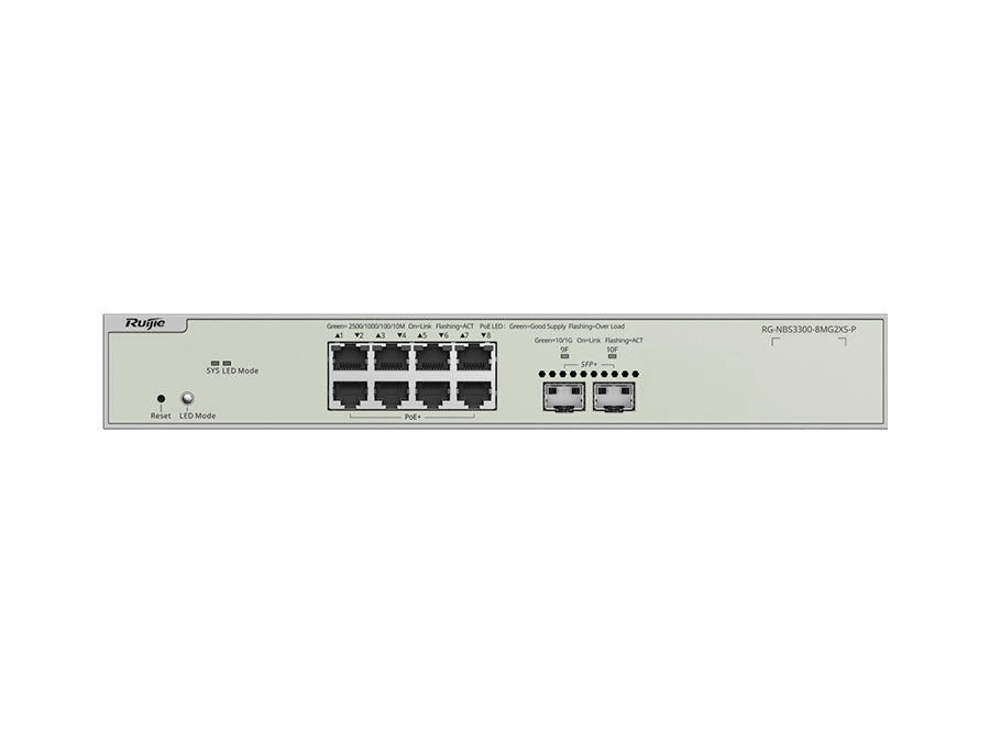Reyee 8 Port 2.5Gbps PoE 240W 2SFP+ Layer 2+ Smart Managed Switch - Guards On Duty Shop & Security Guards