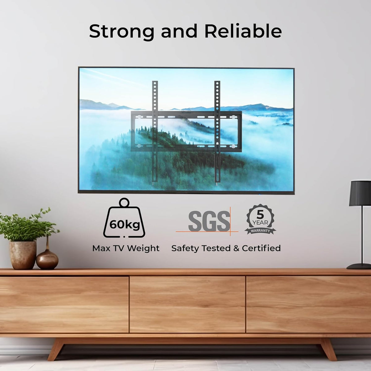 ROSS 32-70" Flat-To-Wall Tv Mount Bracket - Built-In Spirit Level